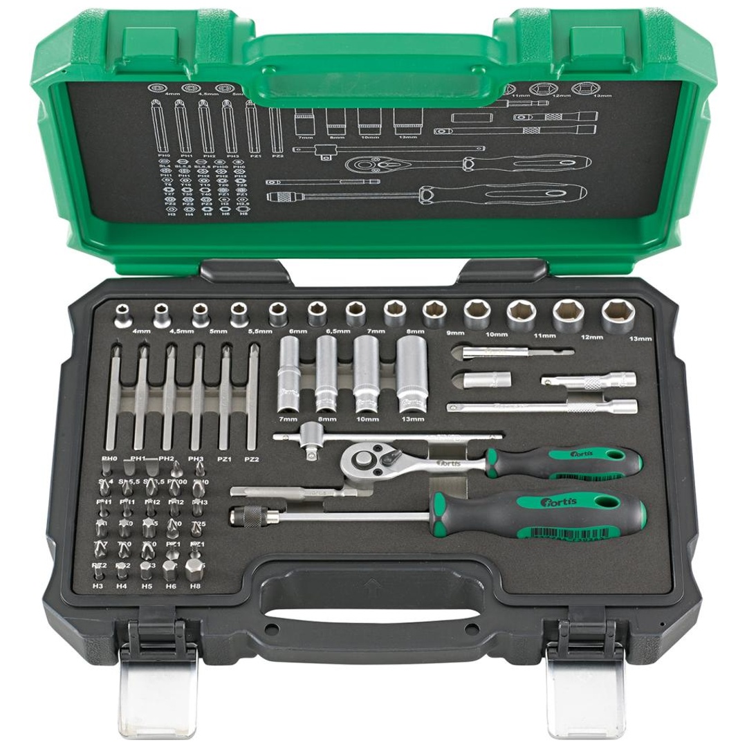 Fp Fortis Steckschlüssel-Garnitur 1/4" 61-Teilig