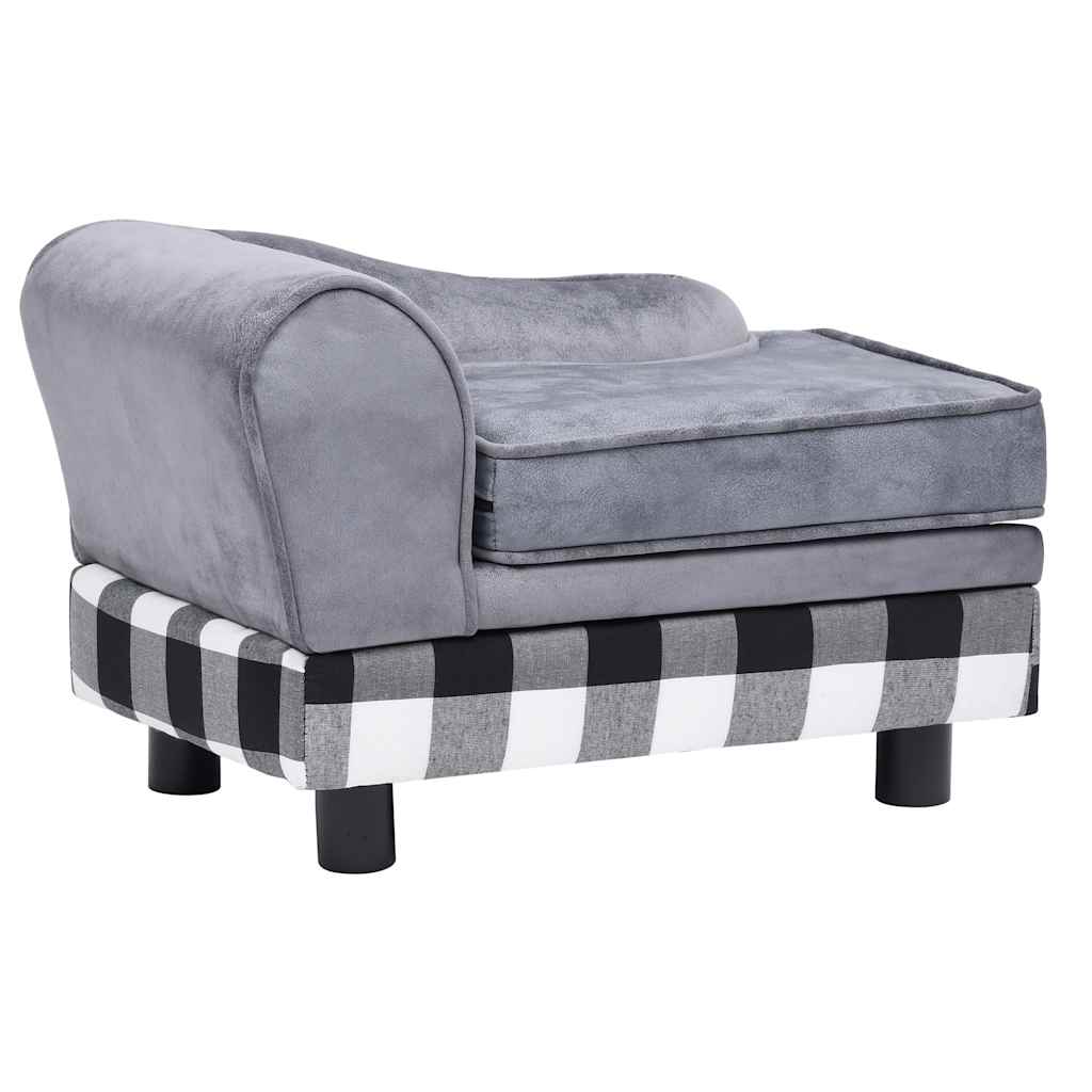 Vidaxl Grau Hundesofa 57X34x36 Cm Plüsch