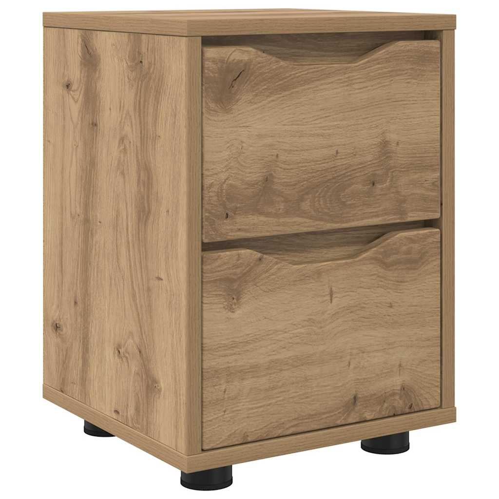 Bedside Table Artisan Oak 30.5 X 30 X 43 Cm Engineered Wood Vidaxl