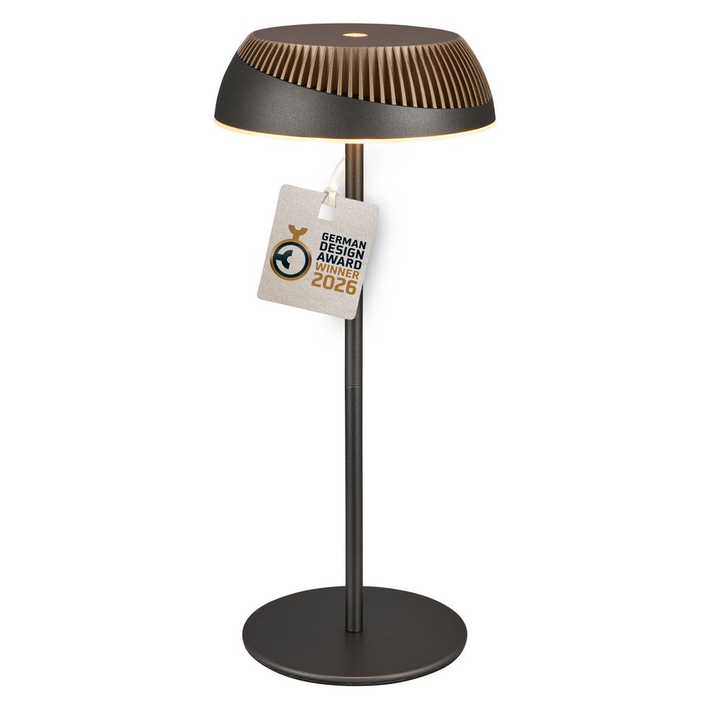 Briloner Anthrazit-Bronze Metallic - Alusta Led Tischlampe Kabellos Ip44 Mit Touch, Dimmbar, Warmweißes Licht, Tischlampe Akku, Nachttischlampe, Leselampe, German Design Award Winner 2026, 14X32 Cm, - Image 3