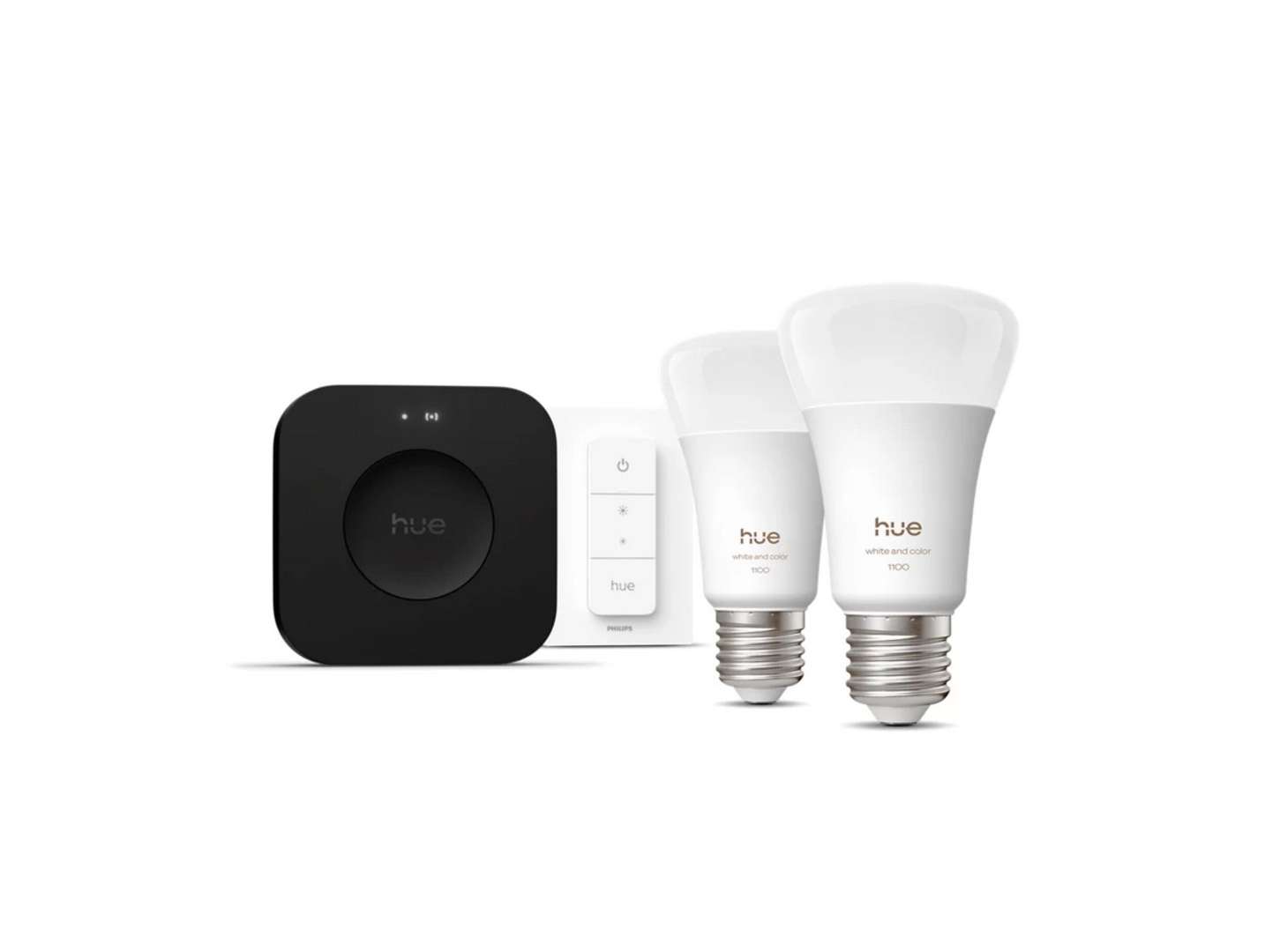 Philips Hue White and Color Ambiance Starter Set - 2 x E27-Glühbirnen (1100 lm) + Dimmschalter + Bridge Pro - Image 4