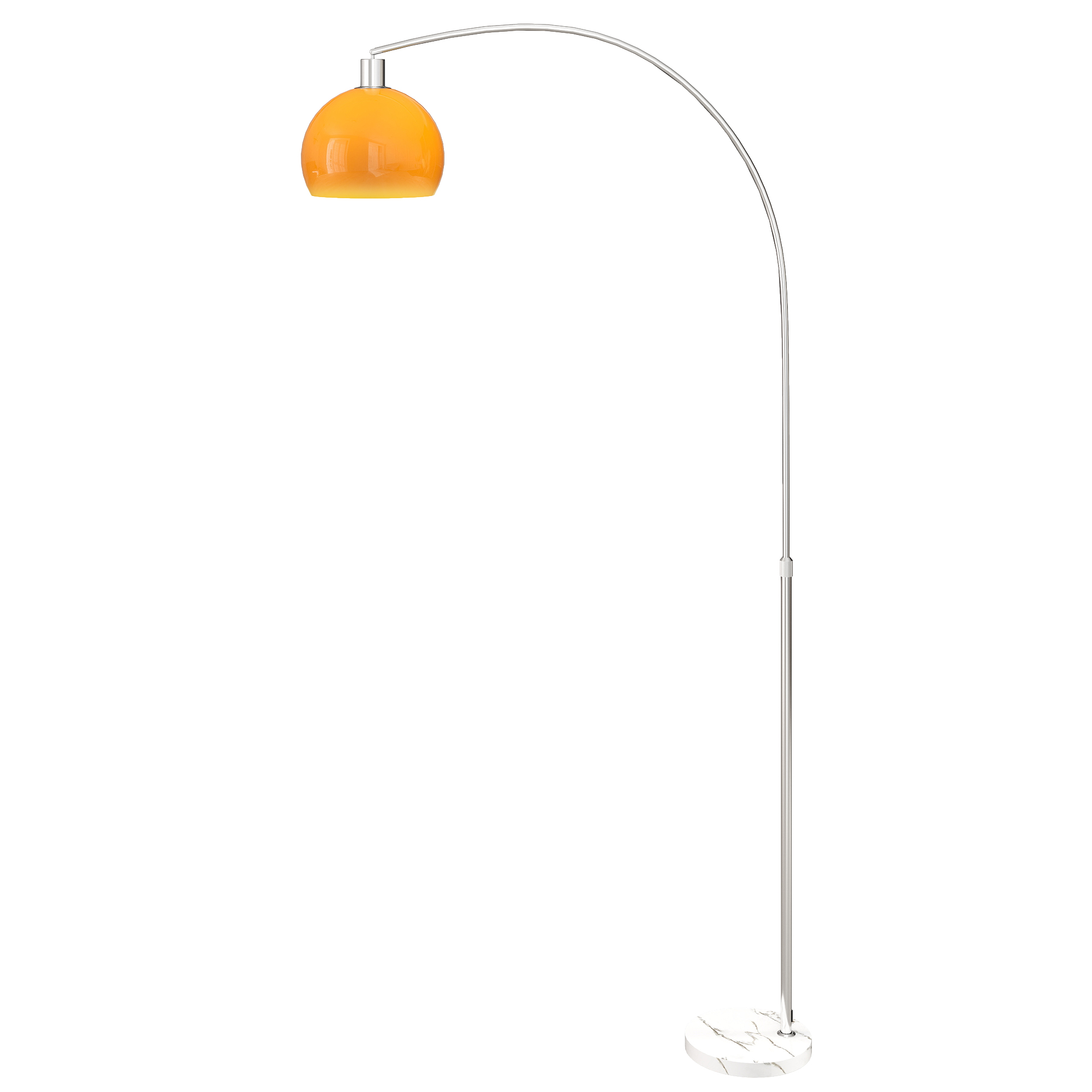 Lampadaire Sur Pied Salon, Lampe Sur Pied, Abat-jour Minimaliste Haut Mât, Interrupteur À Pied, 26x90x180cm, Orange