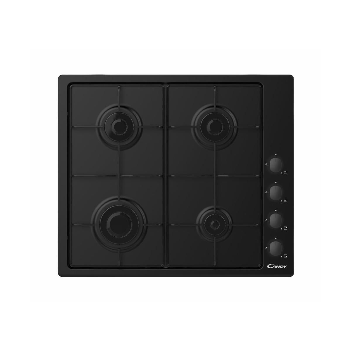 Piano Cottura A Gas 4 Fuochi 60cm Nero Da Incasso Chw6lbb Candy