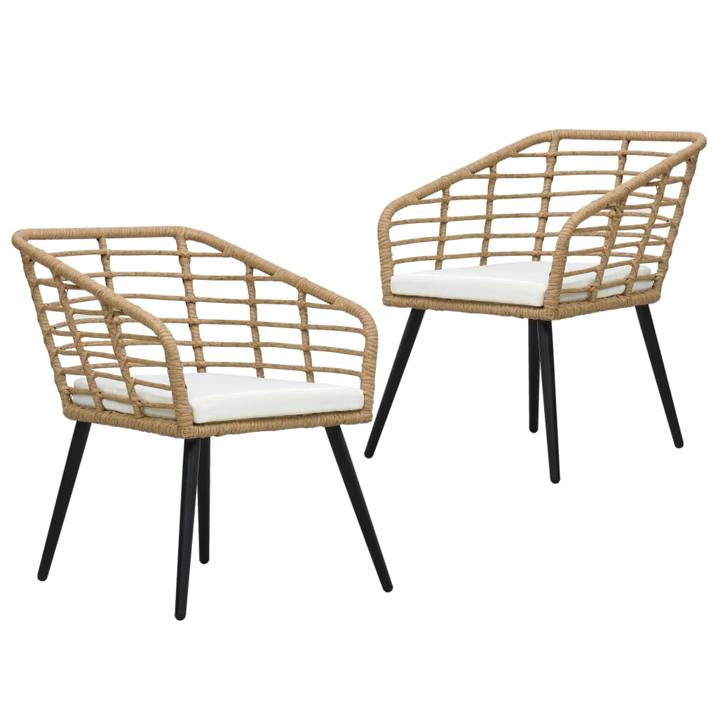 Minkurow - Chaises De Jardin 2 Pcs Avec Coussins Résine Tressée Chêne