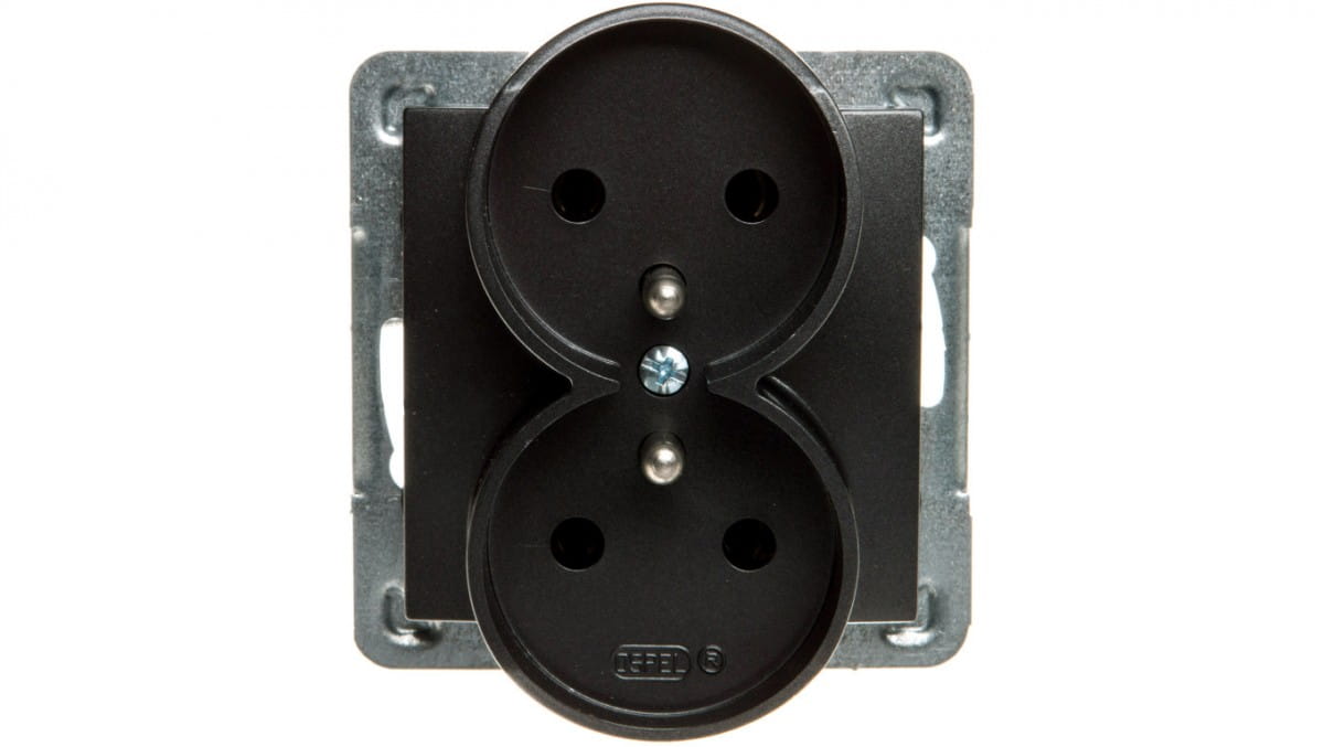 MODUL ANTHRAZIT STECKDOSE 2X Z/U KLEMMEN IMPRESSION GP-2YRZ/M/50 - Bild 5