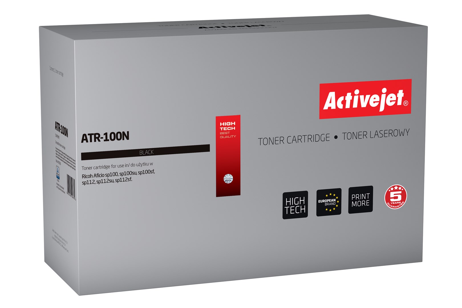Activejet Atr-100n - Toner Sostitutivo Ricoh, 1200 Pagine, Nero