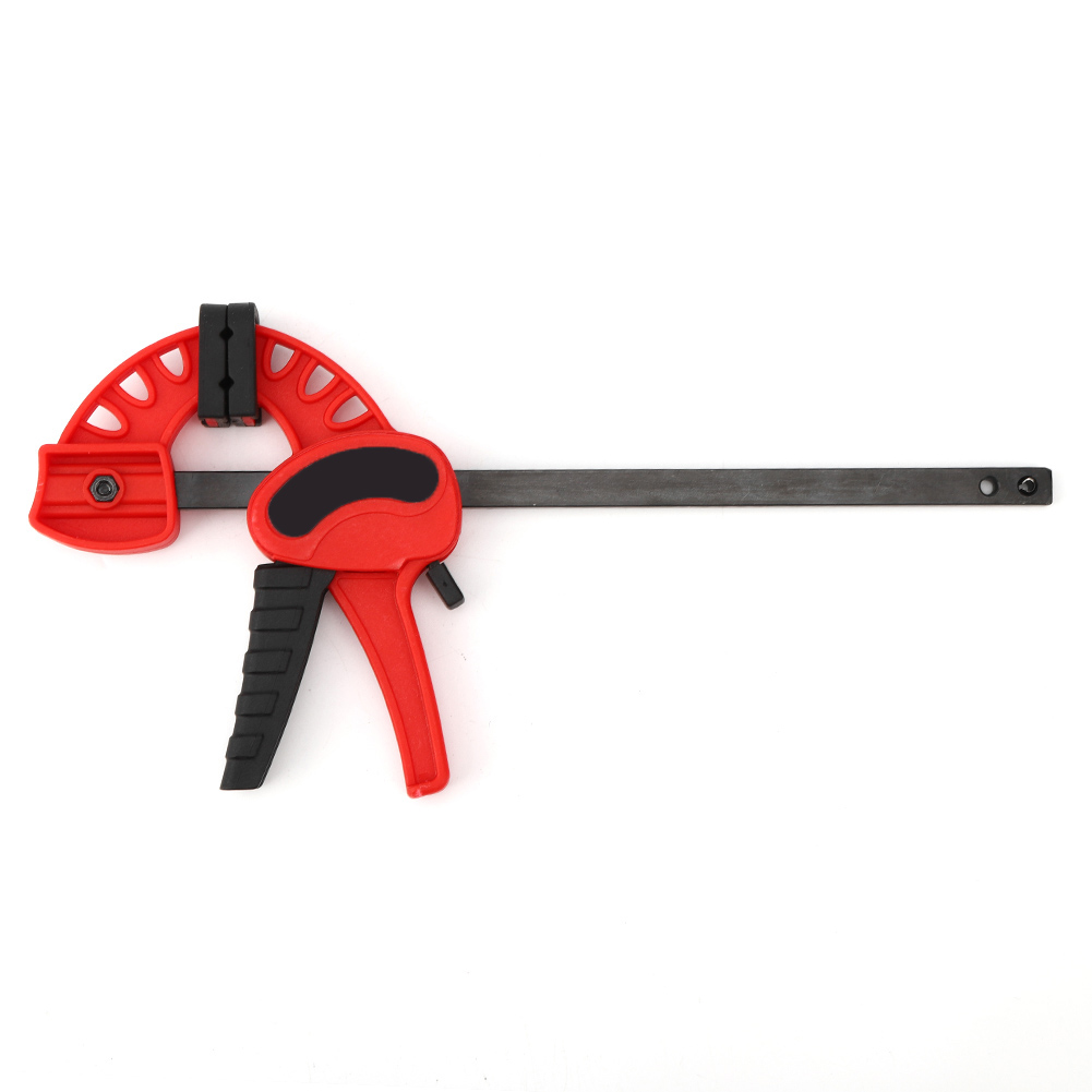 Serre-joint en F 10 cm, plage de serrage 0-11,7 cm, mâchoire caoutchouc, 1 pièce