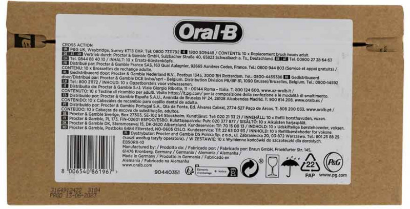 Oral-B Weiß Pro Crossaction 10Er Ffu Aufsteckbürsten