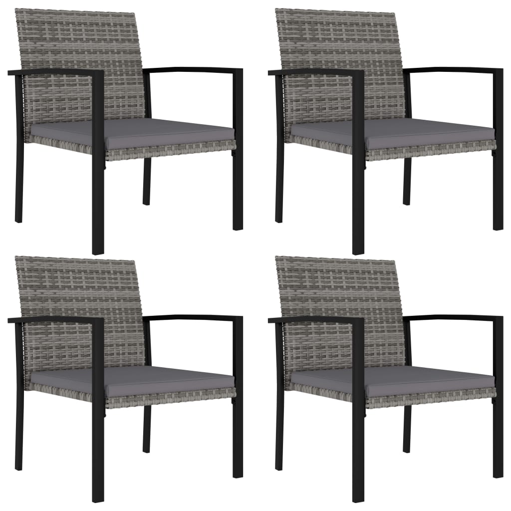 Vidaxl - Chaises De Salle À Manger De Jardin 4 Pcs Résine Tressée Gris