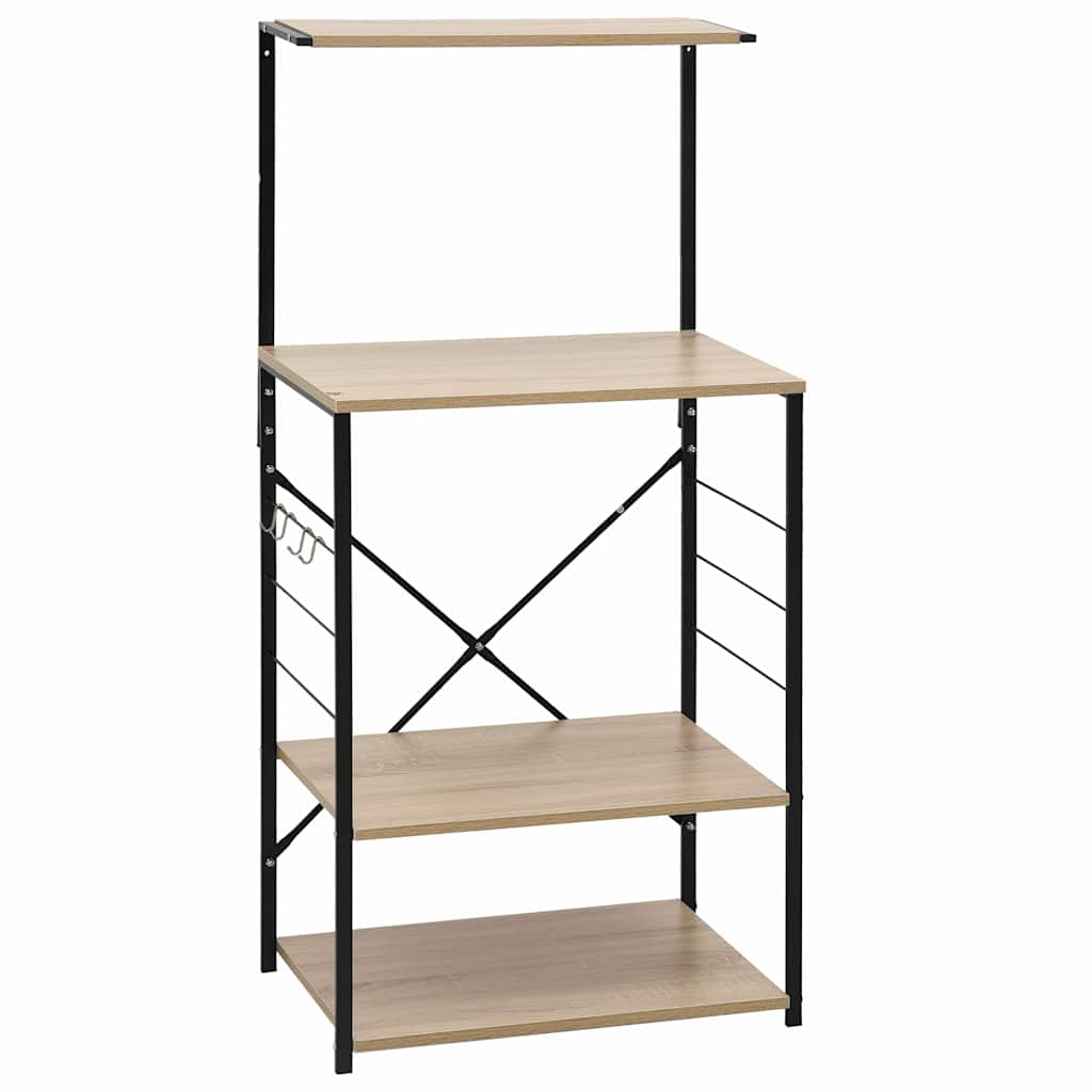Mikrowellenregal Schwarz Eiche 60x39, 6x123 Cm Holzwerkstoff Vidaxl