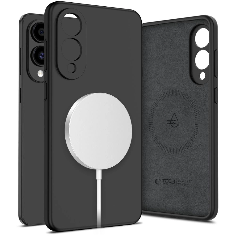 Tech-Protect Liquid Silicone MagSafe Case for Samsung Galaxy S25 Edge - Black - Bild 2