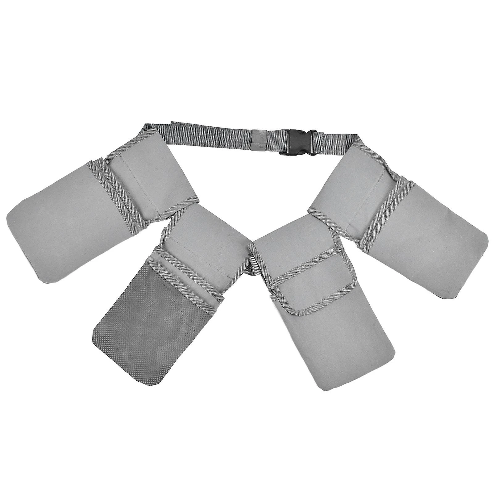 Ceinture porte-outils de jardin en toile 450 g/m², 7 poches, boucle à dégagement rapide, gris