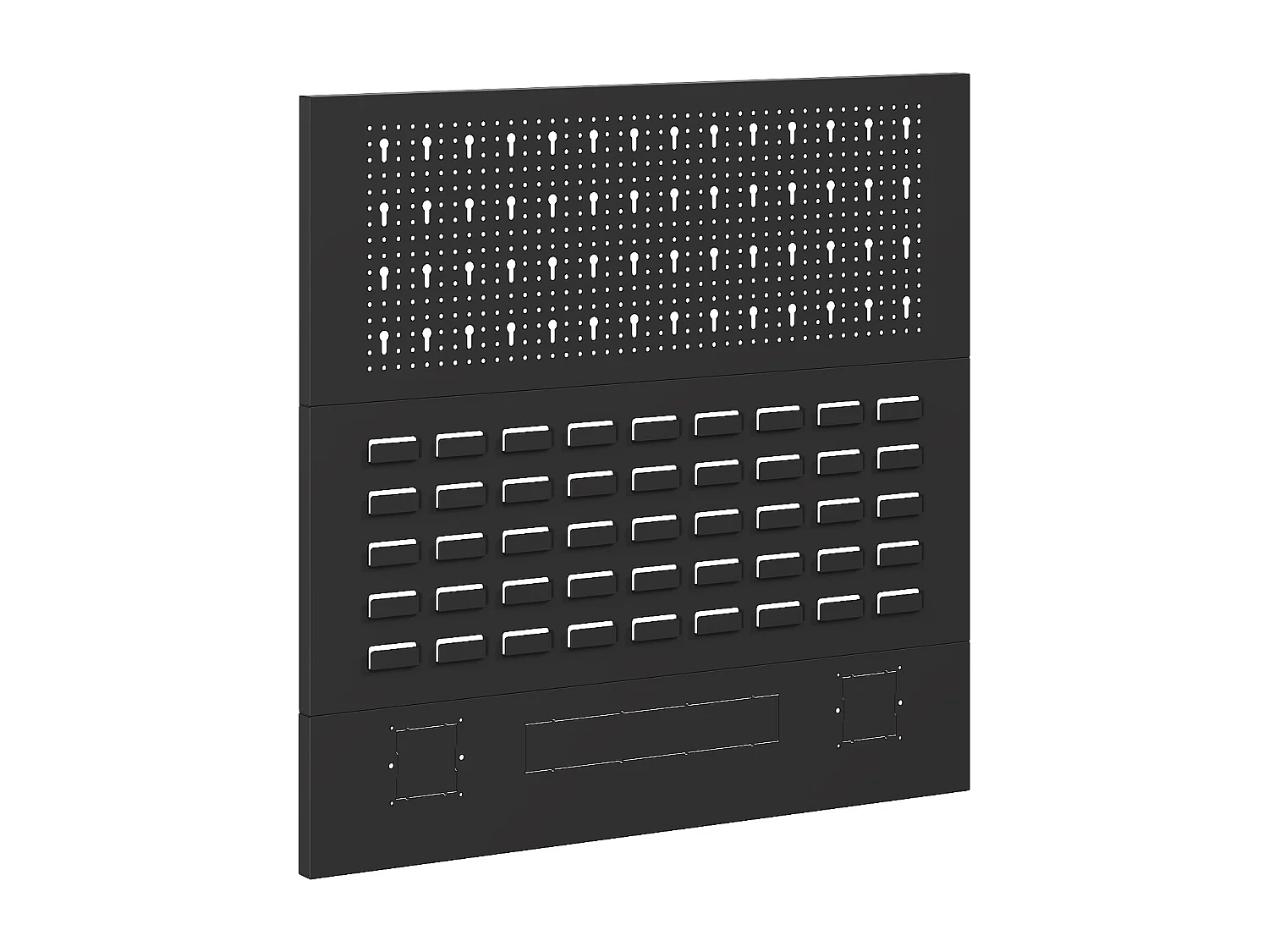 Panneau perforé mural en acier, 75 × 72 cm, 20 kg, noir anthracite