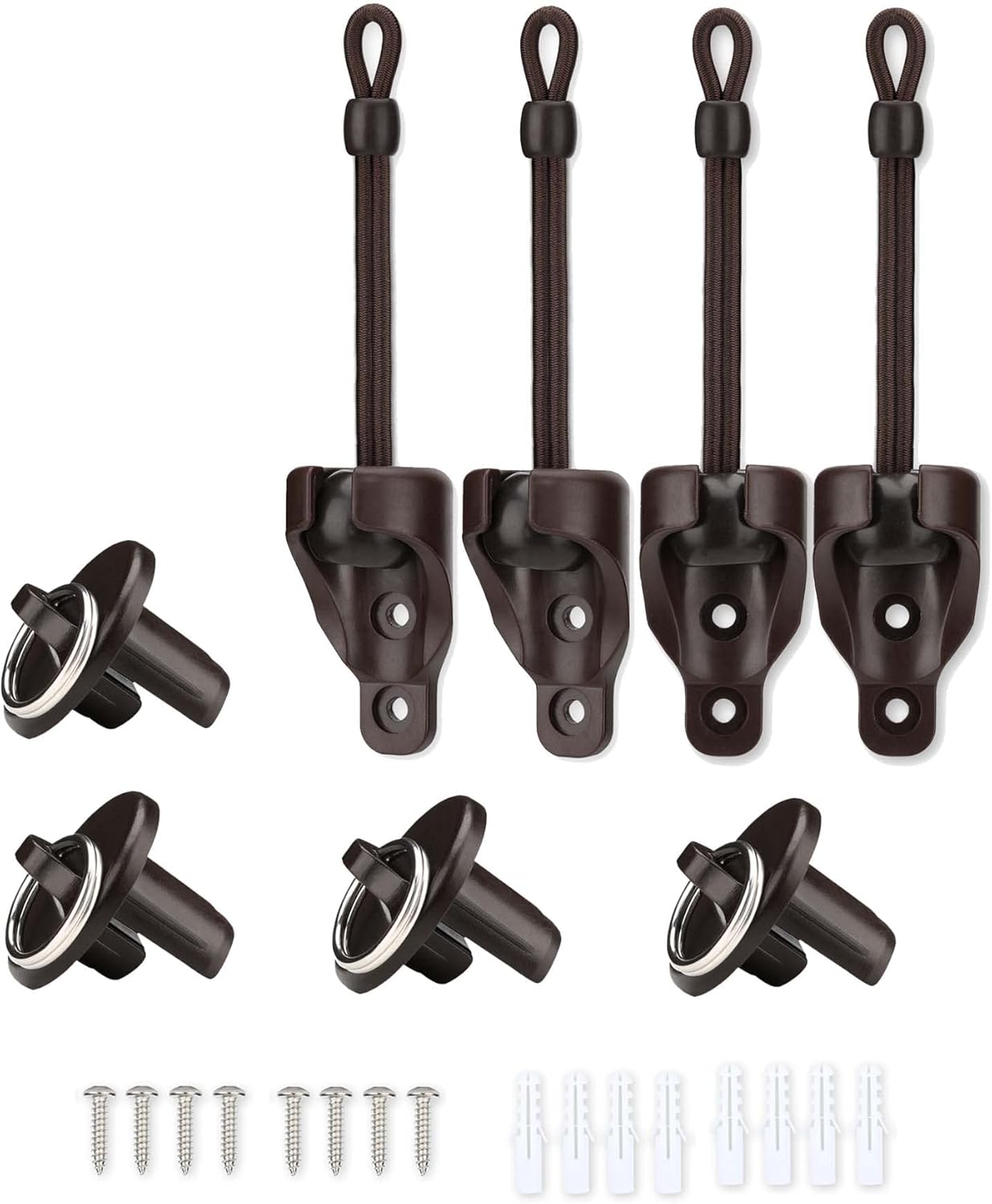 Coocheer - Ersatzteile Für Sonnenschutz: Clip, Endschlaufen-set, Wetterfest, Kompatibel Mit Coolaroo-rollos Für Den Außenbereich (braun, 2er-pack)