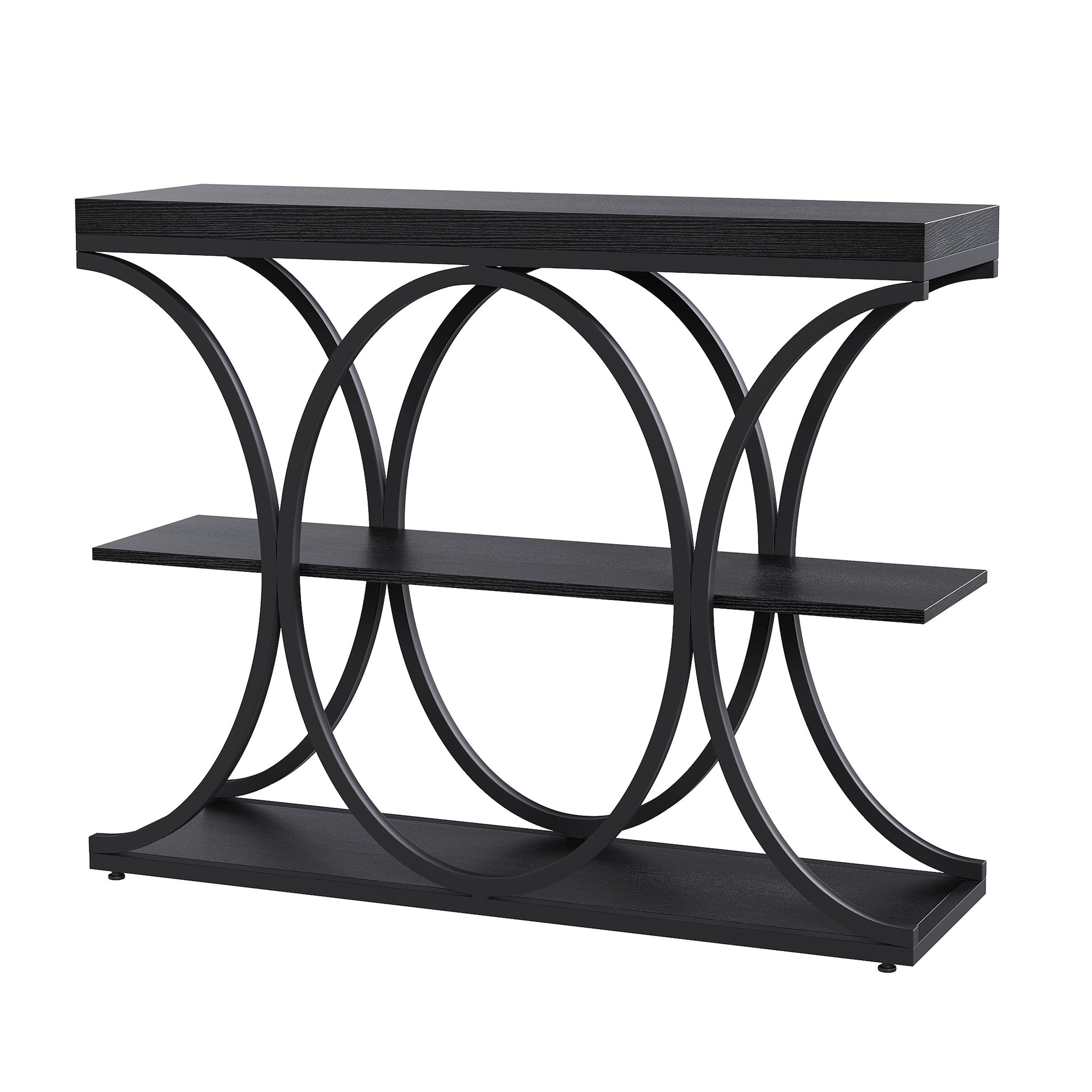 Table D’entrée Industrielle Table Console 3 Étagères Avec Cadre