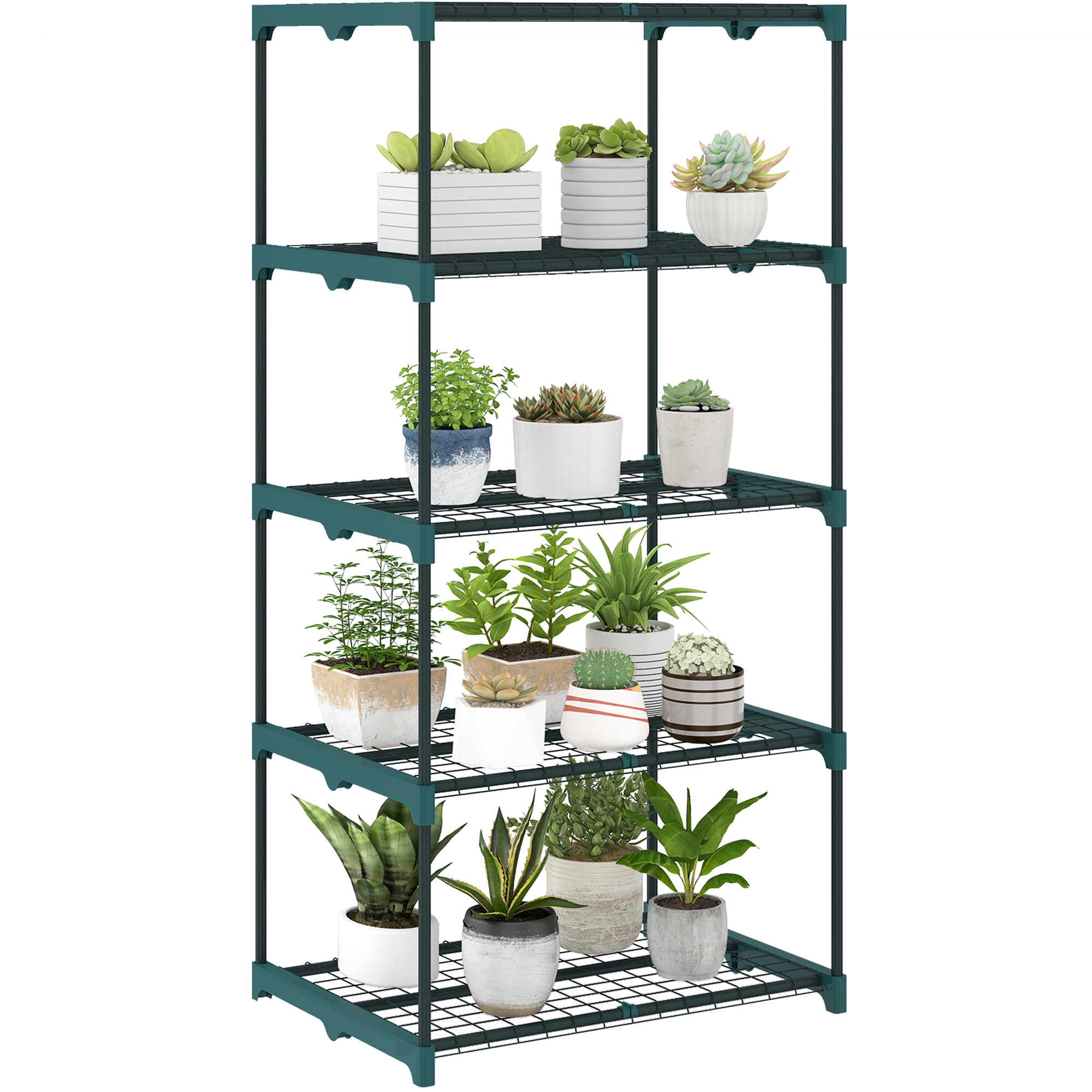 Étagère En Acier Vert Foncé 67x49x138 Cm 5 Niveaux Métallique Rangement
