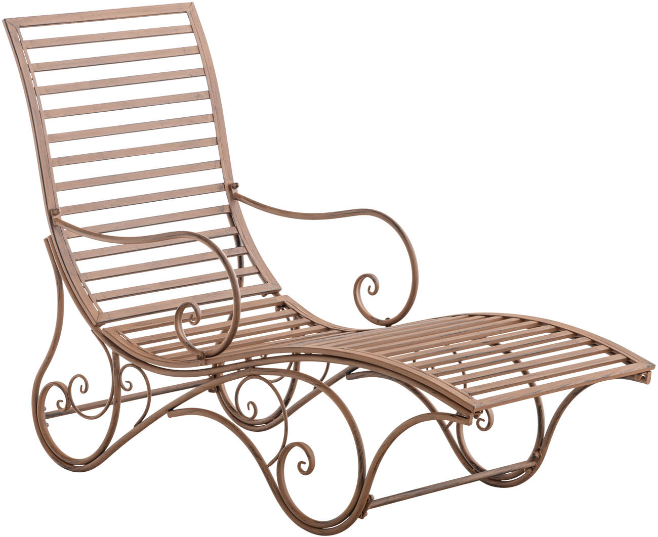 Clp - Chaise Longue De Jardin Amiens Marron Antique
