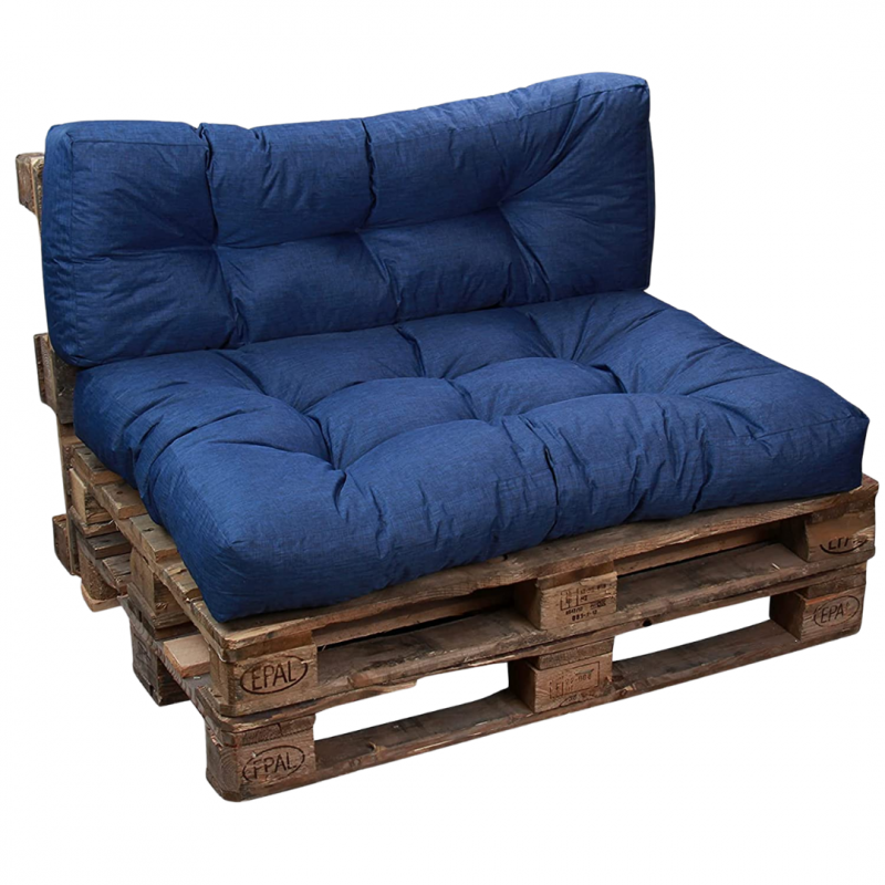 Lot Assise/dossier Coussin Palette Bleu Bananair Bleu