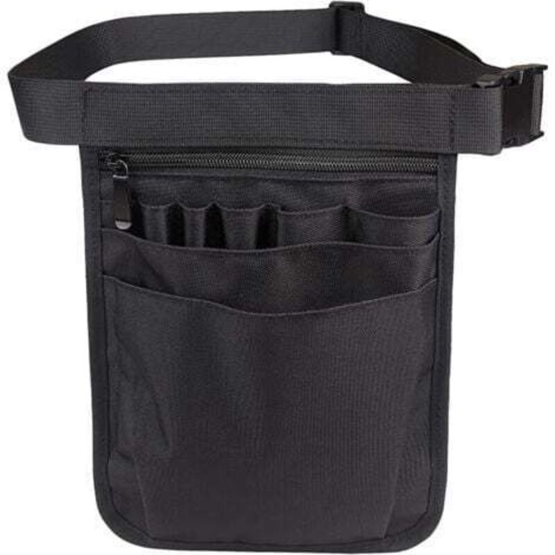 Sacoche à outils multifonctionnelle en tissu Oxford avec ceinture réglable, noir