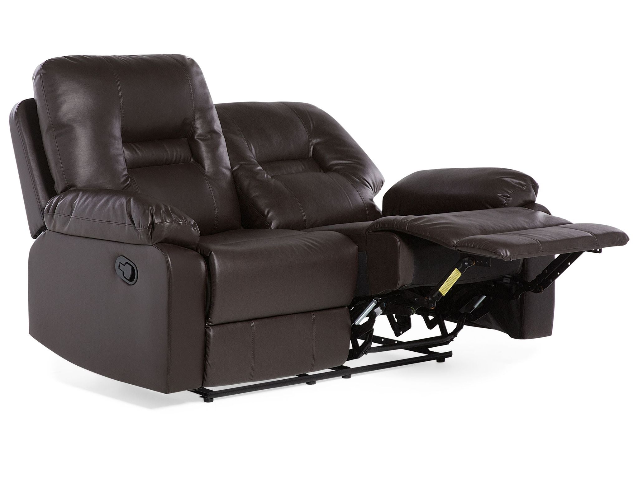 Beliani Sofa Manuell Verstellbar 2-sitzer Bergen Kunstleder Braun