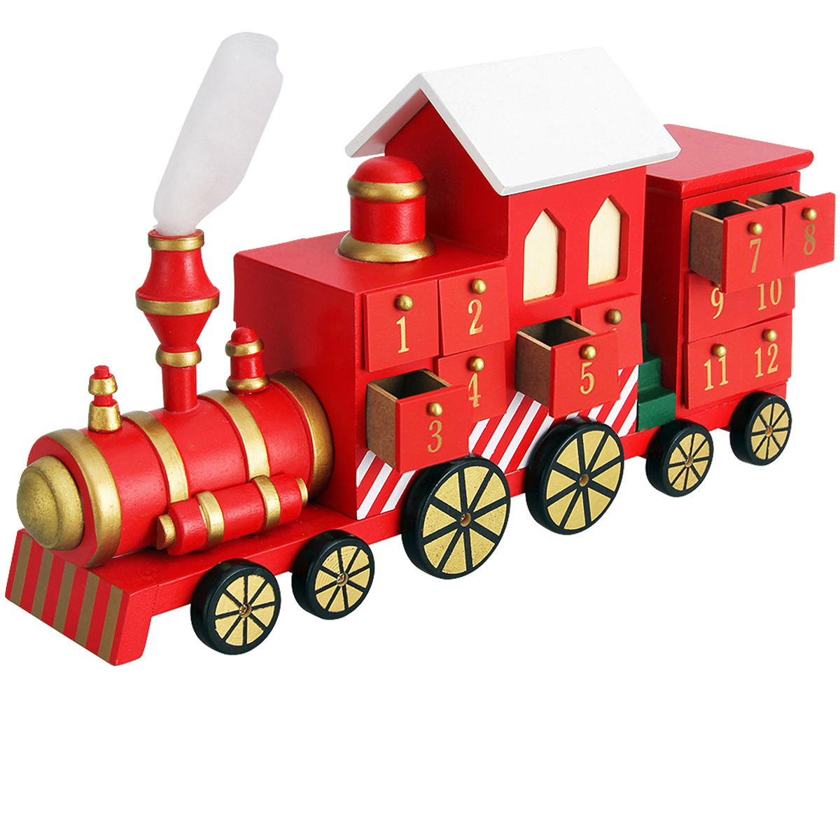 Spielwerk® Adventskalender Zum Selbstbefüllen 24 Türchen Nachhaltig Wiederverwendbar Kinder Mädchen Jungen Weihnachtskalender Diy Holz Dekoration Adventskalender Lokomotive