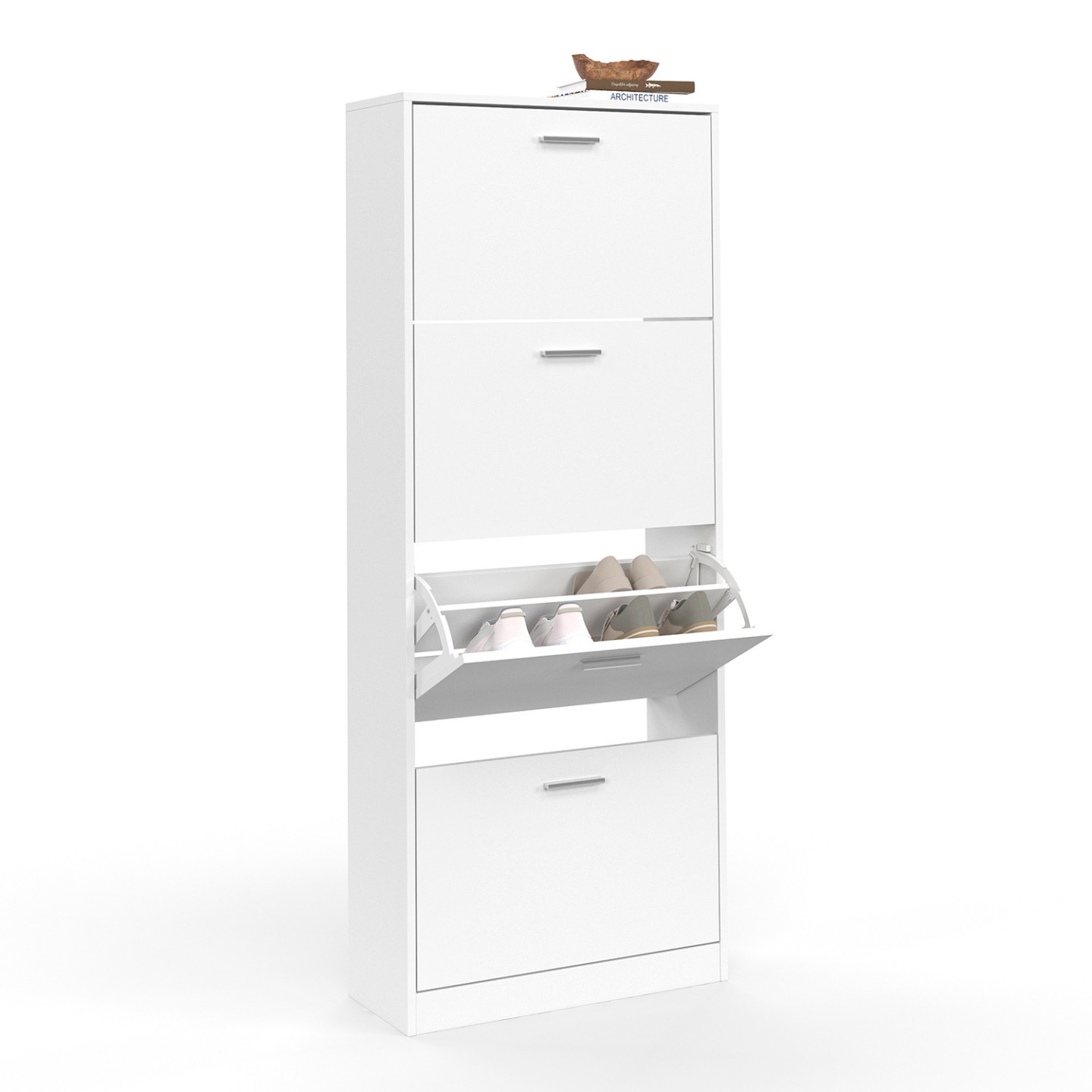 Idmarket - Meuble À Chaussures 24 Paires Klark 4 Portes Blanc