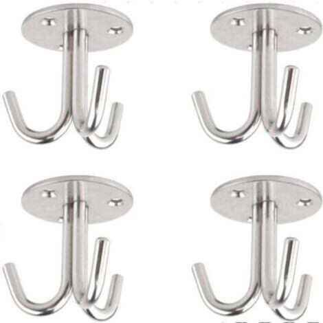 Crochet de plafond à visser en acier inoxydable, pour suspension, lot de 4 avec vis