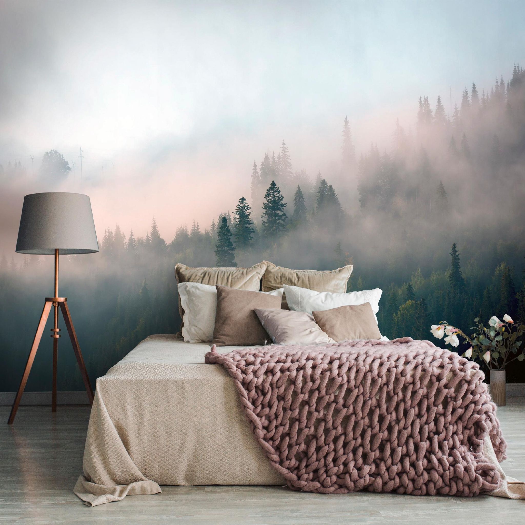Wallarena Vlies Fototapete Wald Nebel Landschaft 150x105 Cm, Tapeten, Für Wohn Und Schlafzimmer, Vliestapete Wandtapete Tapete 3d Effekt- Inkl. Kleister -