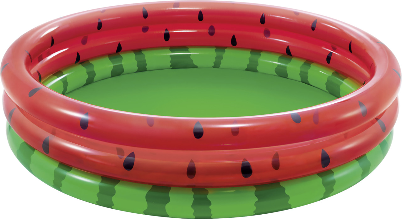 INTEX 'Watermelon' Planschbecken für Kinder Ø168x38cm (58448NP) | drei stabile Luftringe für Halt und Schutz beim Planschen, bei 29 cm Füllhöhe ca. 581 l Wasser, Reparaturflicken inklusive - Bild 6