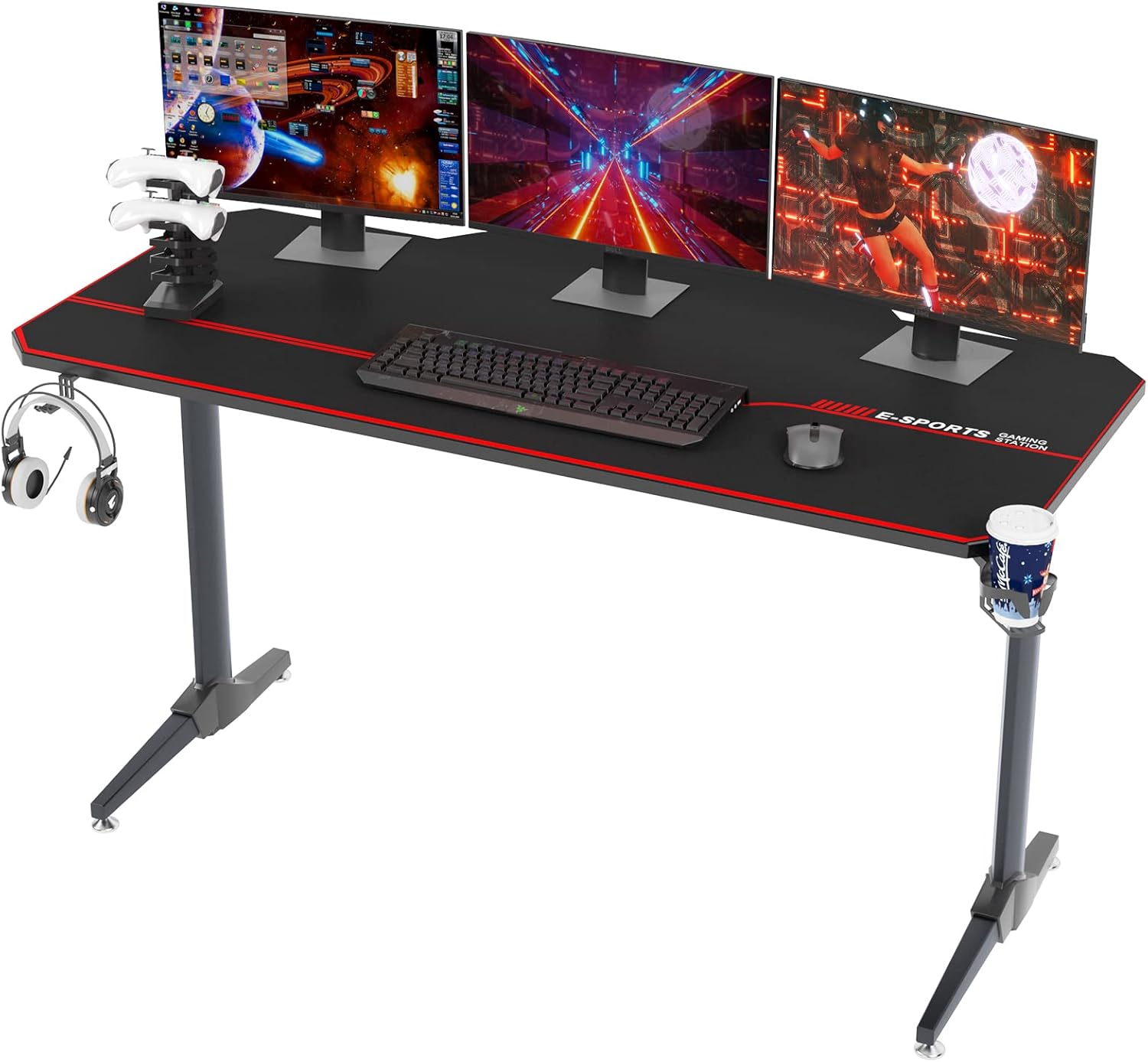 Soges - Bureau De Jeu Ergonomique Avec Tapis De Souris Complet