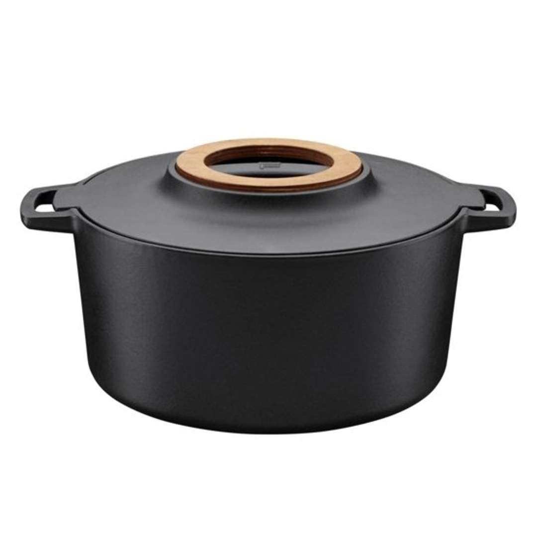 Fiskars Schwarz/Braun Kochtopf Norden Gusseisen 6L, Pfanne + Kochtopf, - Bild 3