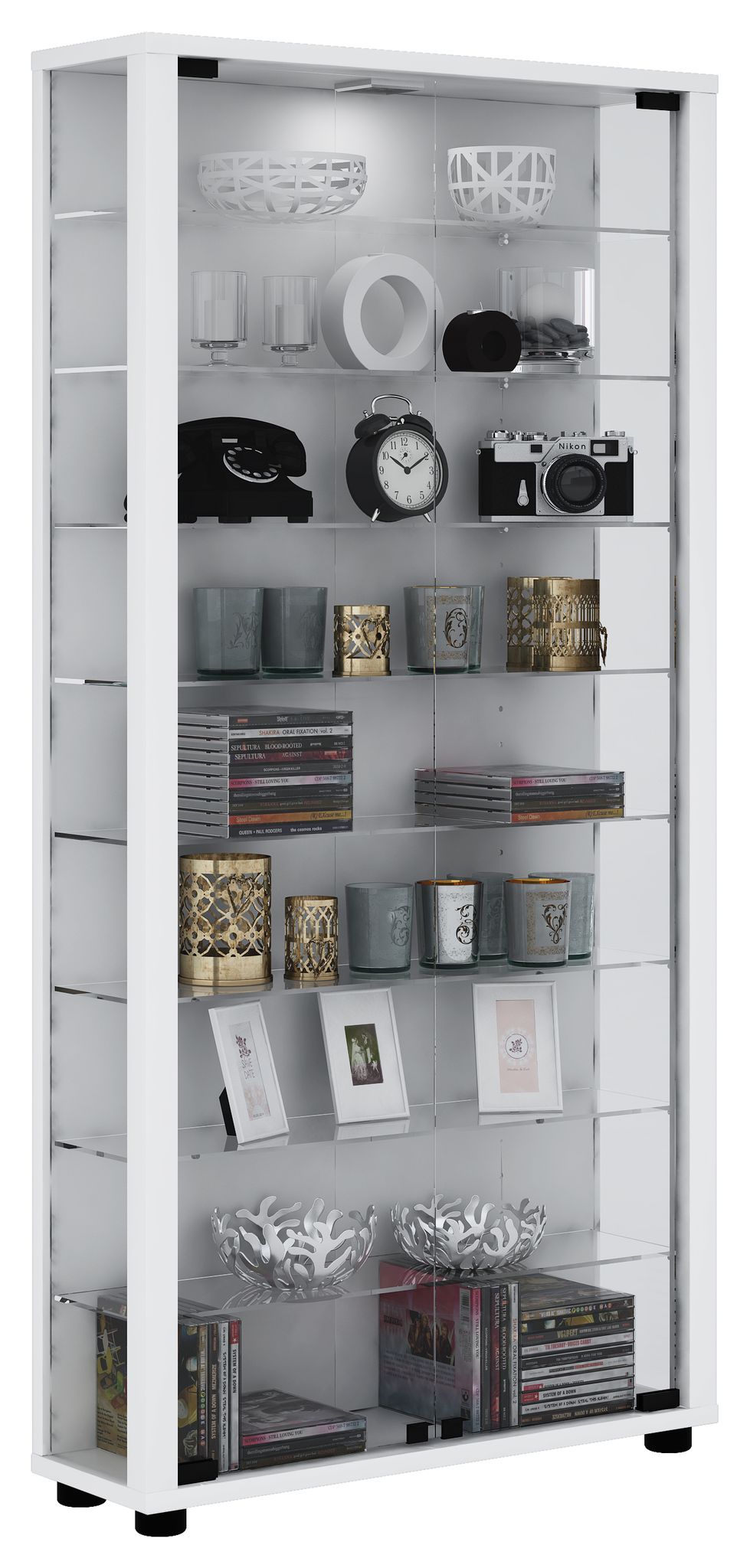 Vitrine   ¦ weiß ¦ Maße (cm): B: 59 H: 113 T: 18.0 Schränke > Vitrinen - Sconto - Image 4