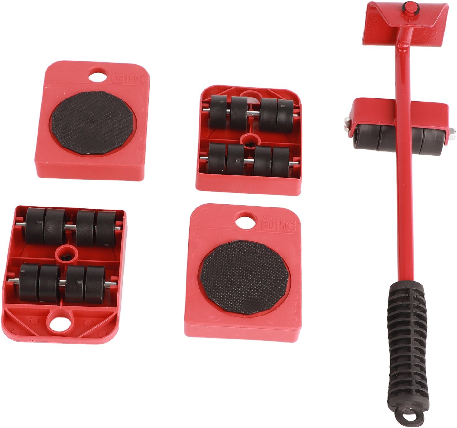 Lève-meubles avec 4 roulettes pivotantes 360°, plateau 100 x 80 mm, fer A3 et ABS, charge 200 kg