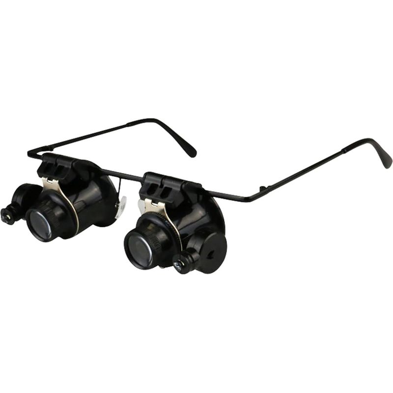 Loupe frontale à LED grossissement 20x, verres acrylique 3D, piles CR1620 incluses
