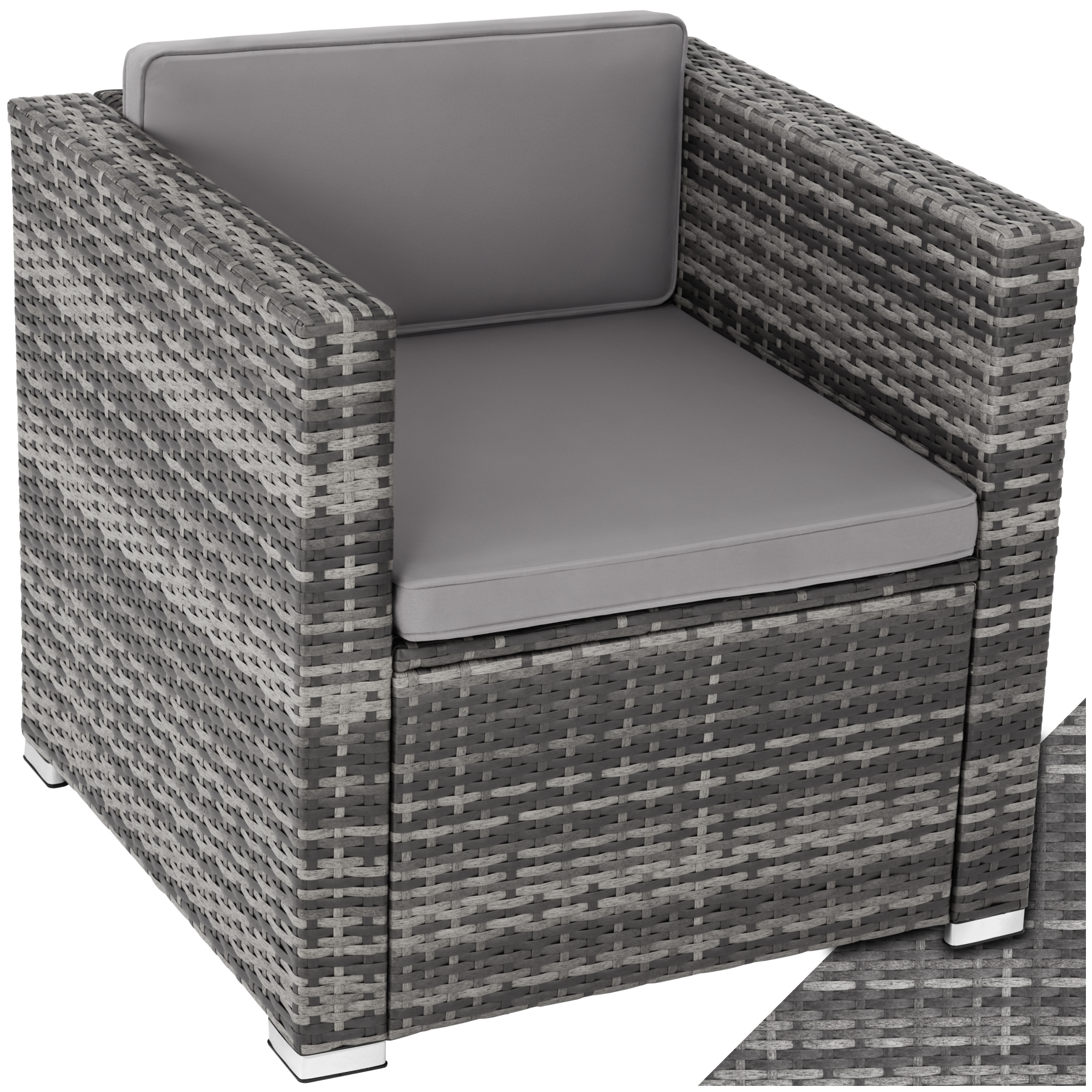Fauteuil De Jardin En Rotin Résistant Idéal À Combiner Gris