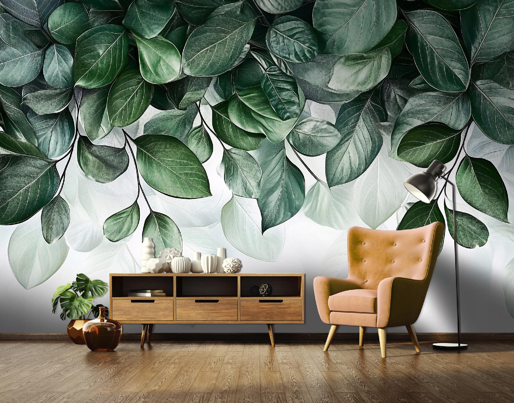 Wallarena Vlies Fototapete Blätter 300x210 Cm, Tapeten, Für Wohn Und Schlafzimmer, Vliestapete Wandtapete Tapete 3d Effekt- Inkl. Kleister - Tropisch