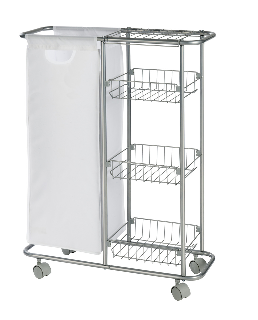 Chariot Wenko Slim 20x58 Cm Métal Gris 3 Étagères Amovibles Chariot De