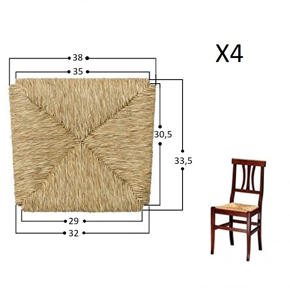 Rechange Pour Chaise En Paille Arte Povera X 4 Cod 996