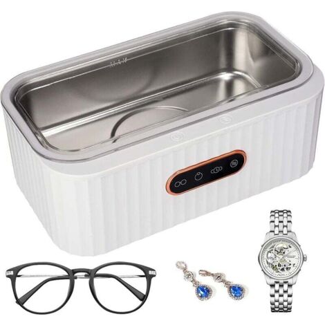 Nettoyeur à ultrasons 400 ml en acier inoxydable, 4 modes, fonction tactile, pour bijoux et lunettes