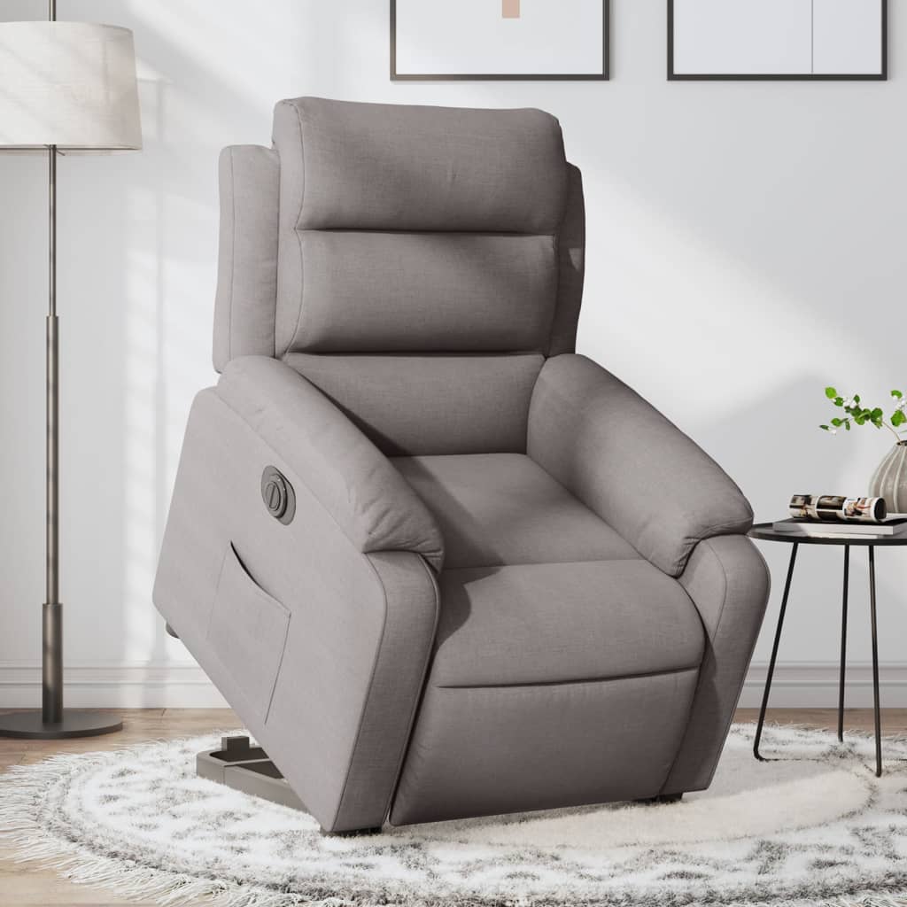 Taupe Vidaxl Electric Stand Up Recliner Chair Fabric - Bild 2