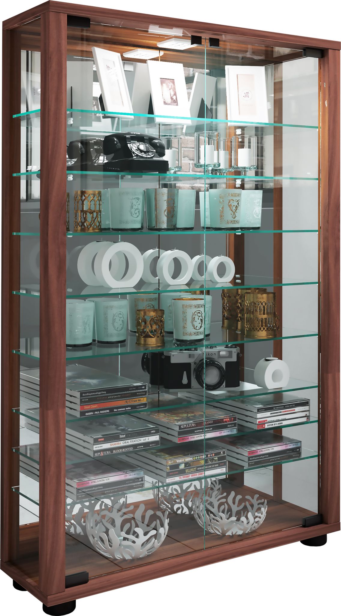 Vitrine   ¦ holzfarben ¦ Maße (cm): B: 59 H: 91,3 T: 18.0 Schränke > Vitrinen - Sconto - Image 5