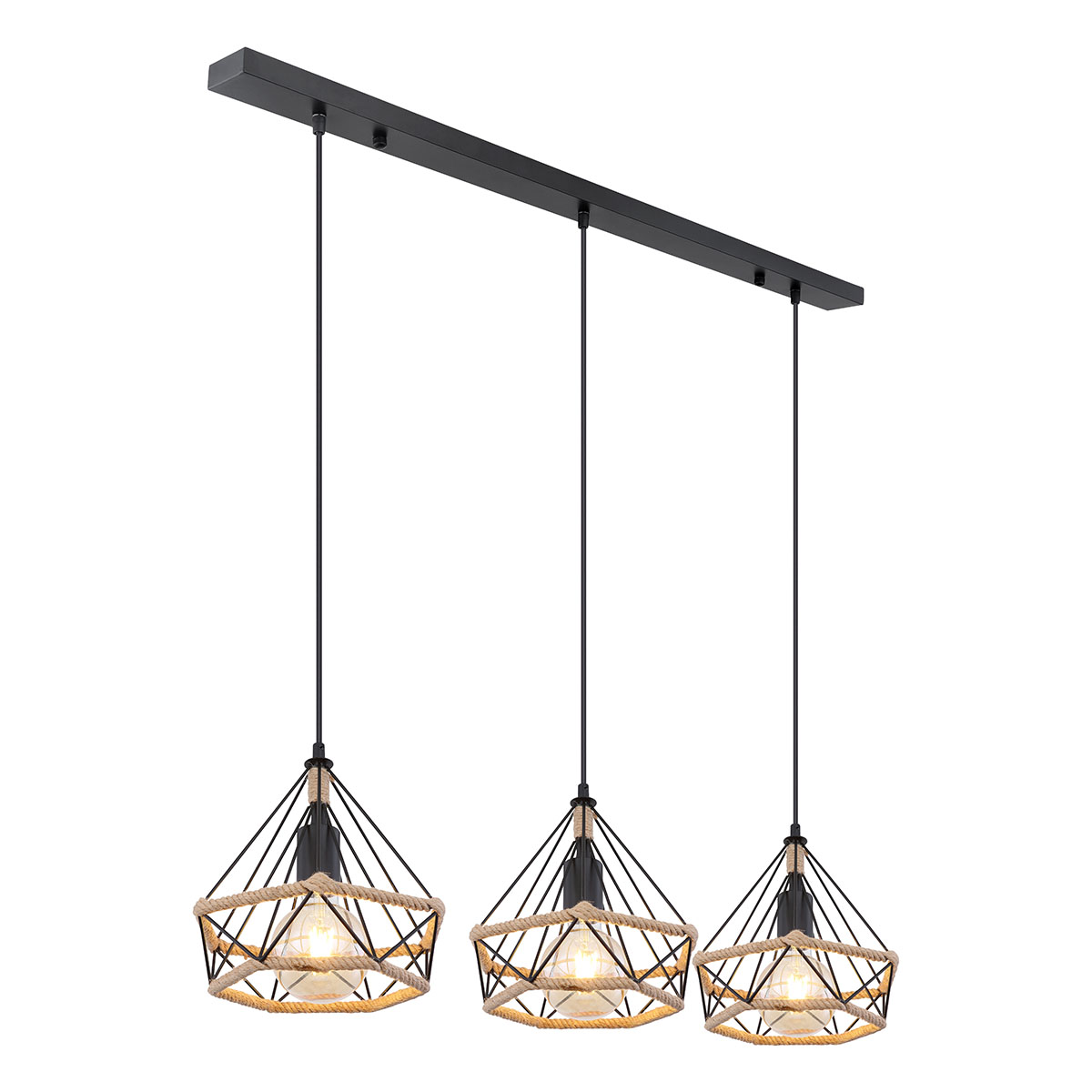 Globo Lighting Hängeleuchte schwarz Maße (cm): B: 25 H: 120 - Höffner - Bild 4