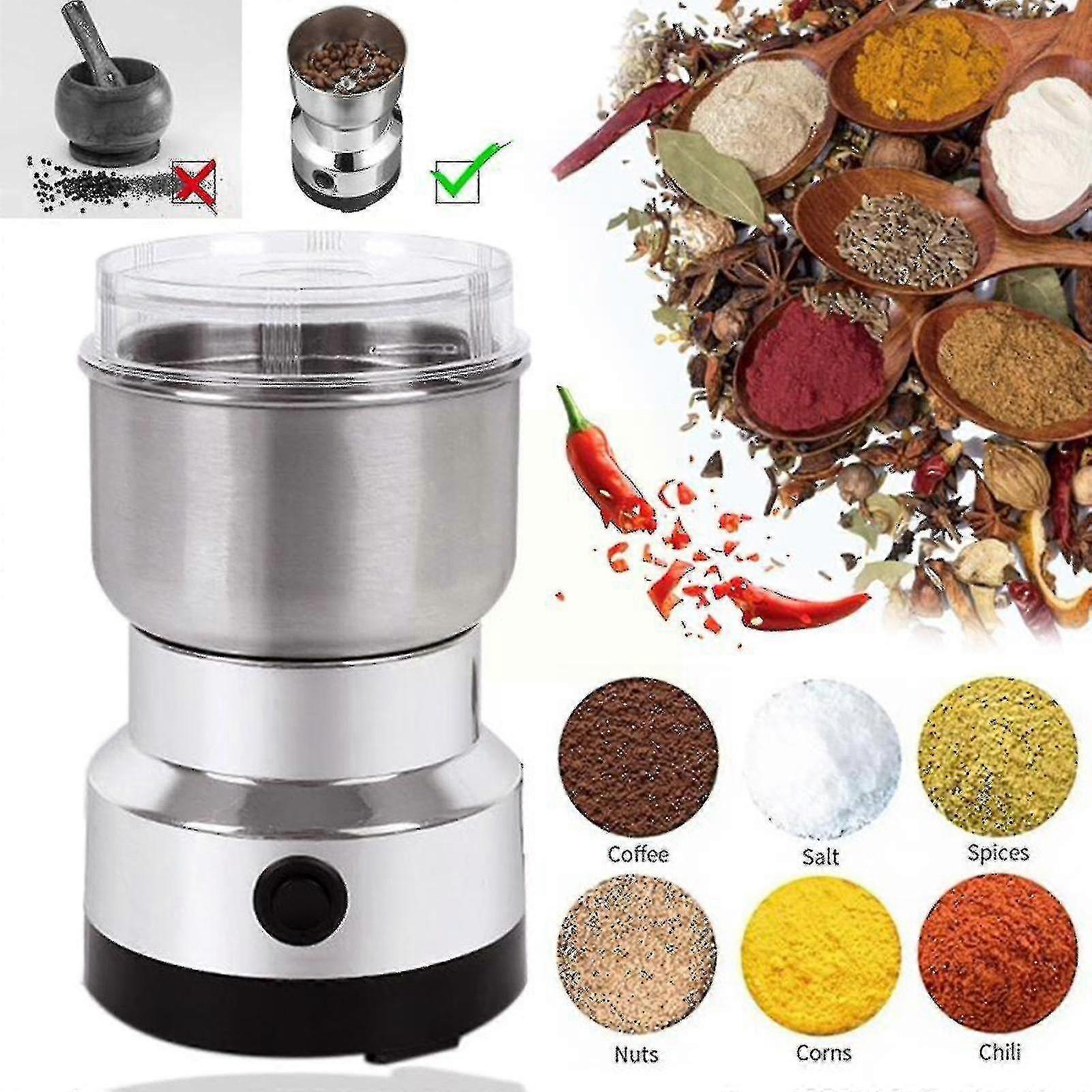 Macinacaffè Elettrico Da 150 W 220 V, Macina Cereali E Legumi Da Cucina, Macina Frutta Secca E Spezie Per Uso Domestico (f0e0) [qb]