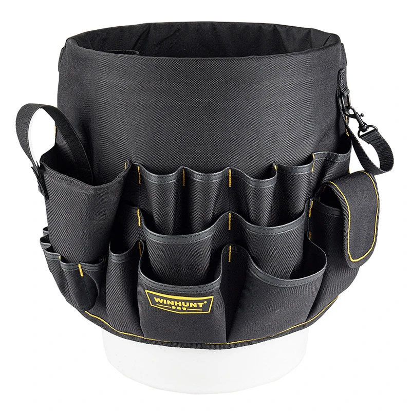 Sac de rangement pour outils de jardin en tissu Oxford 600D, 56 poches, charge 10 kg, noir