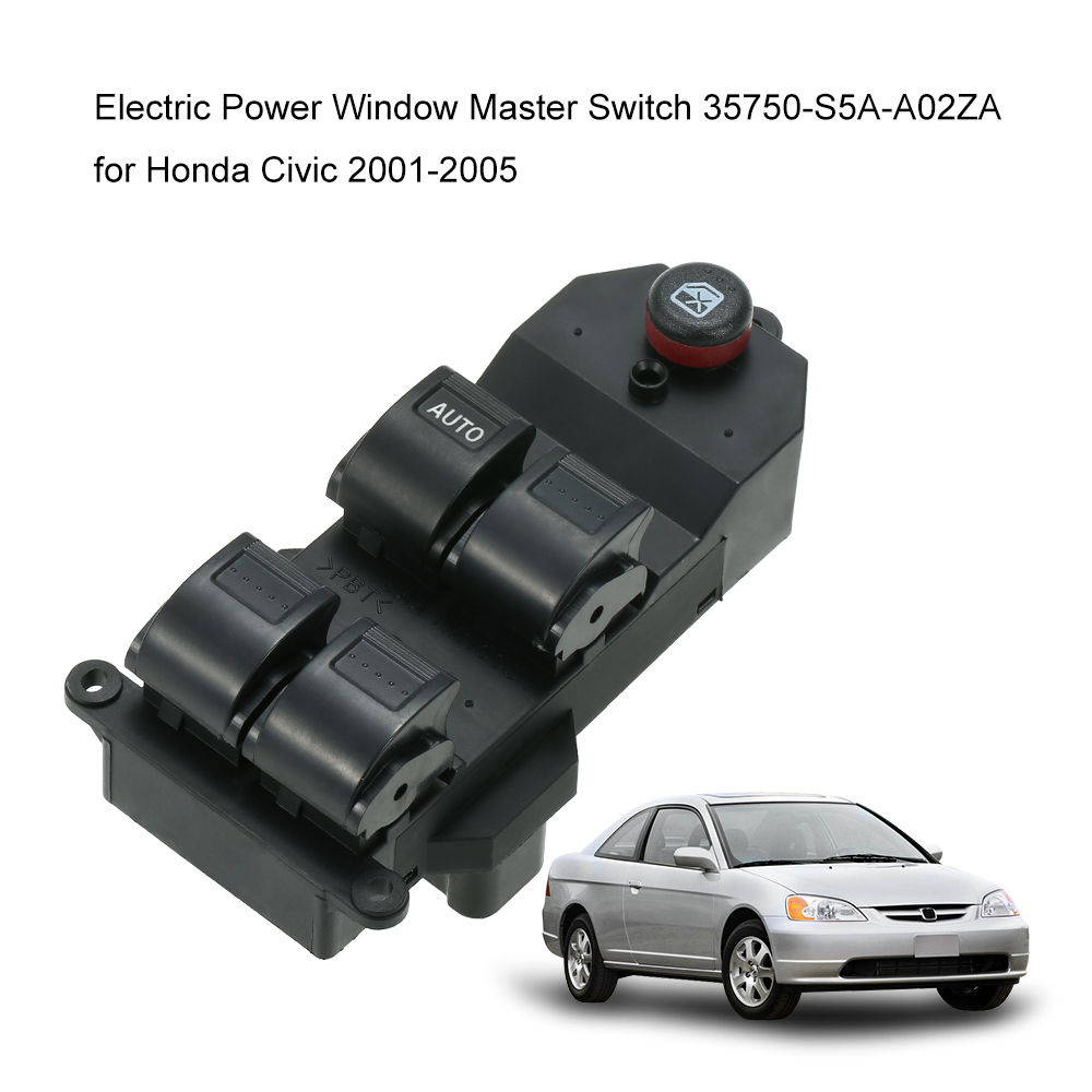 Oem Hauptschalter Für Elektrische Fensterheber 35750-S5a-A02za Für Honda Civic 2001-2005 - Schwarzer Hauptschalter 6410376966888