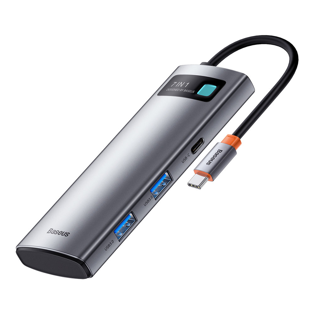 Baseus Grau Hub Usb-C Metal Gleam, 2 X Usb-A 3.0 - 2 X Usb-C - 1 X Hdmi - 1 X Sd - 1 X Microsd, Wkwg020113 - Bild 6