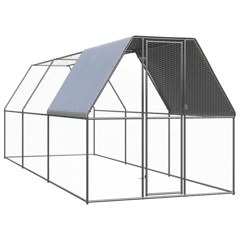 Outdoor-hühnerkäfig 2x6x2 M Verzinkter Stahl Vidaxl