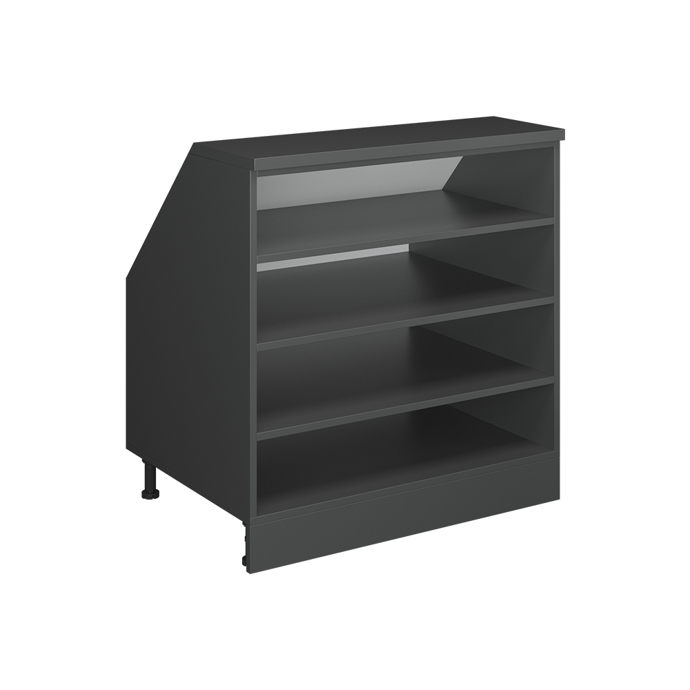 Dachschrägenschrank Rion, Anthrazit, 80 X 81.8 Cm Mit 4 Fächern, Schrankkorpus 60 Cm Tiefe, Vicco