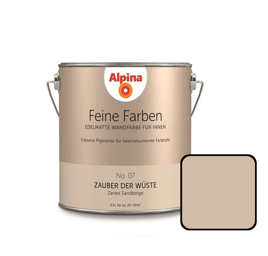 Alpina Feine Farben Wandfarbe No. 07 Zauber der Wüste - zartes sandbeige 2,5 L - Image 3