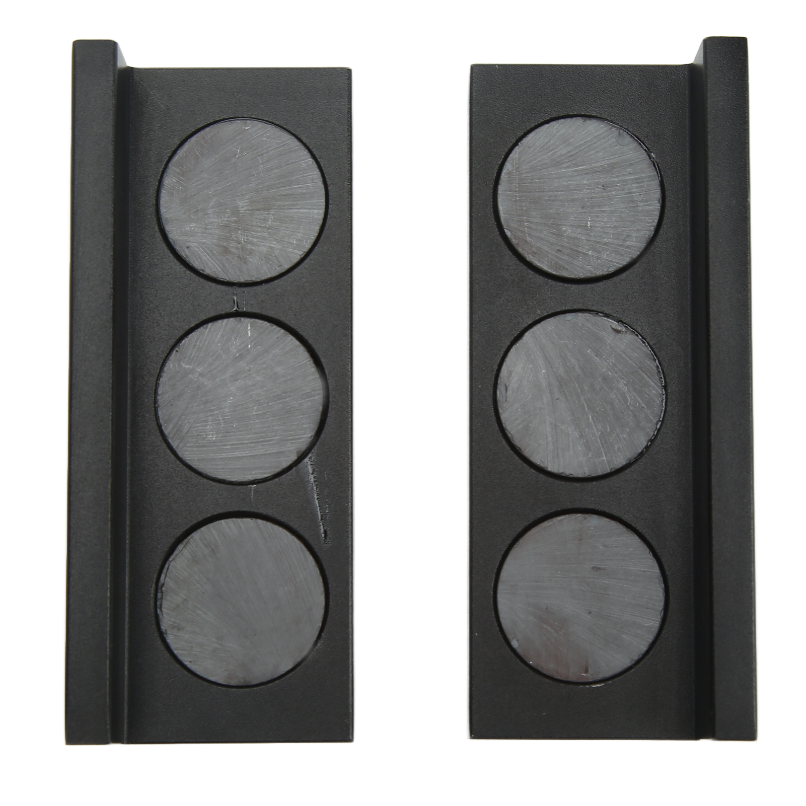 Mors d'étau magnétiques rainurés 103 mm en acier billette et aluminium, lot de 2